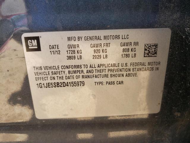Photo 10 from auction – 2013 CHEVROLET SONIC LTZ with VIN 1G1JE5SB2D4155979