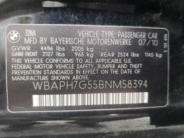 Photo 10 from auction – 2011 BMW 328 I with VIN WBAPH7G55BNM58394