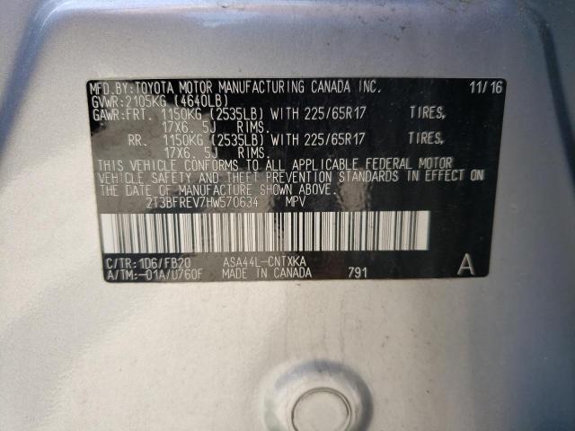 Photo 10 from auction – 2017 TOYOTA RAV4 LE with VIN 2T3BFREV7HW570634