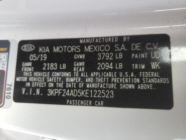 Photo 10 from auction – 2019 KIA FORTE FE with VIN 3KPF24AD5KE122523