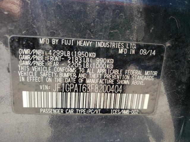 Photo 10 from auction – 2015 SUBARU IMPREZA SP with VIN JF1GPAT63F8200404