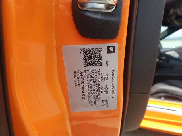 Photo 10 from auction – 2022 CHEVROLET CORVETTE S with VIN 1G1YB2D43N5120593