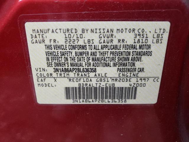 Photo 10 from auction – 2011 NISSAN SENTRA 2.0 with VIN 3N1AB6AP2BL636358