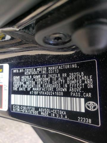 Photo 10 from auction – 2013 TOYOTA CAMRY L with VIN 4T1BF1FK4DU241608