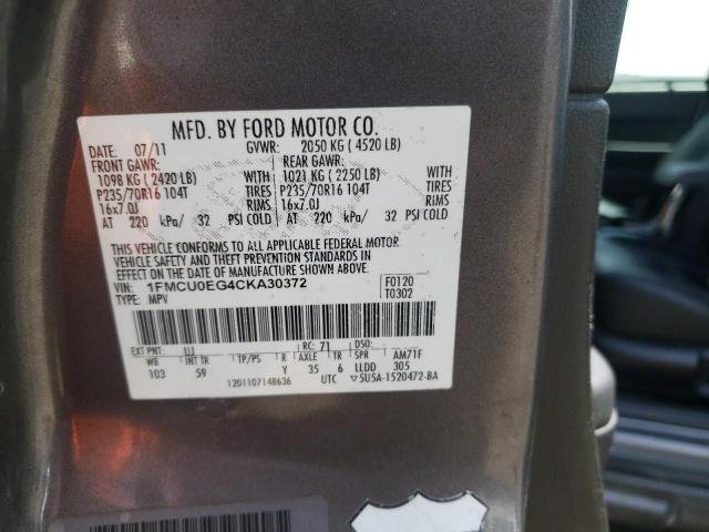 Photo 10 from auction – 2012 FORD ESCAPE LIM with VIN 1FMCU0EG4CKA30372
