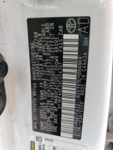 Photo 10 from auction – 2009 TOYOTA COROLLA MA with VIN 2T1KE40E29C004387