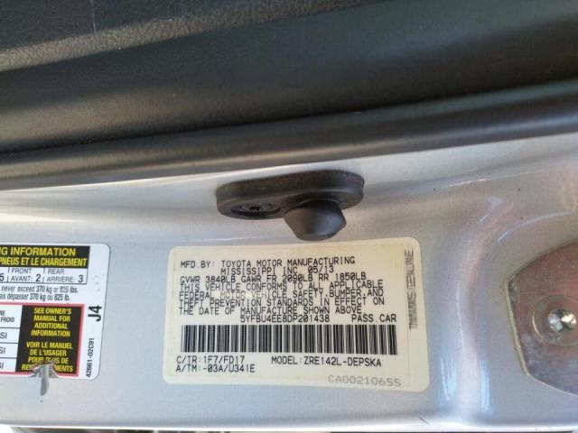 Фото 10 с аукциона – 2013 TOYOTA COROLLA BA с VIN 5YFBU4EE8DP201438