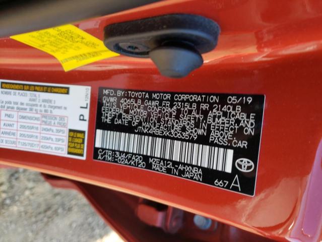 Photo 10 from auction – 2019 TOYOTA COROLLA SE with VIN JTNK4RBEXK3063579