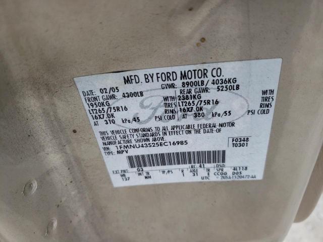 Zdjęcie 10 z aukcji – 2005 FORD EXCUR LIM z VIN 1FMNU43S25EC16985