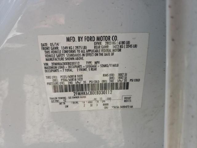 Photo 10 from auction – 2014 FORD FLEX SEL with VIN 2FMHK6C80EBD30112
