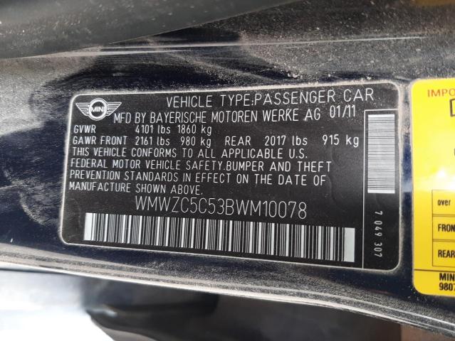 Photo 10 from auction – 2011 MINI COOPER S C with VIN WMWZC5C53BWM10078