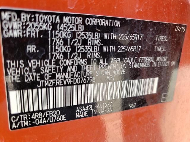 Photo 10 from auction – 2015 TOYOTA RAV4 LE with VIN JTMZFREV9FD076798