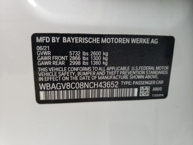 Photo 10 from auction – 2022 BMW M850XI with VIN WBAGV8C08NCH43652