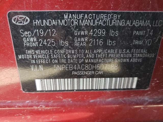 Photo 10 from auction – 2013 HYUNDAI SONATA GLS with VIN 5NPEB4AC8DH607188