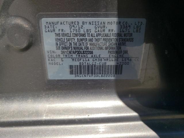 Photo 10 from auction – 2013 NISSAN VERSA S with VIN 3N1CN7AP3DL822208