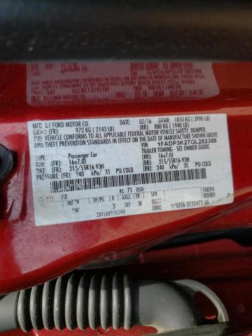Photo 10 from auction – 2016 FORD FOCUS SE with VIN 1FADP3K27GL282388