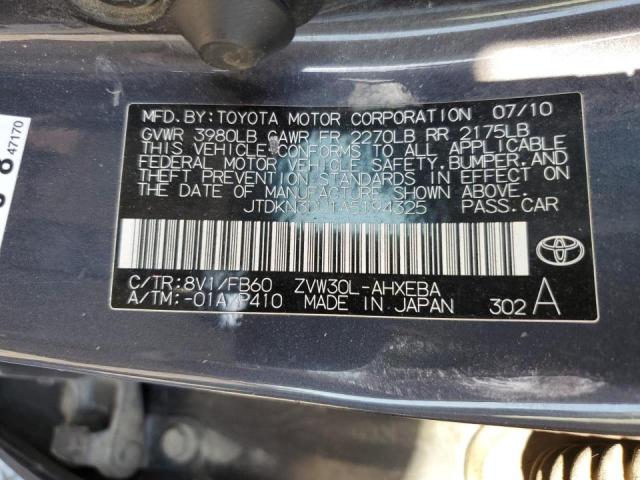 Photo 10 from auction – 2010 TOYOTA PRIUS with VIN JTDKN3DU1A5194325