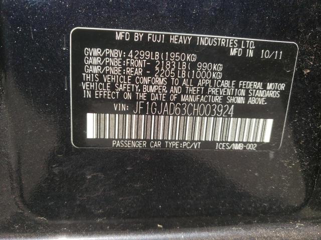 Photo 10 from auction – 2012 SUBARU IMPREZA PR with VIN JF1GJAD63CH003924