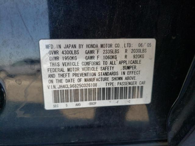 Photo 10 from auction – 2005 ACURA TSX with VIN JH4CL96825C026108