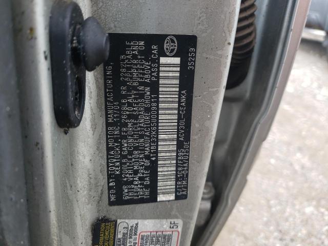 Photo 10 from auction – 2005 TOYOTA CAMRY LE with VIN 4T1BE32K65U009811