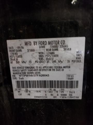Photo 10 from auction – 2007 FORD F150 SUPER with VIN 1FTPW14V37FA26043