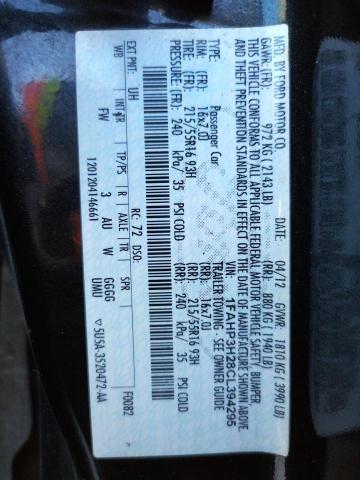 Photo 10 from auction – 2012 FORD FOCUS SEL with VIN 1FAHP3H28CL394295