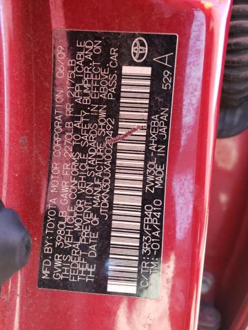 Photo 10 from auction – 2010 TOYOTA PRIUS with VIN JTDKN3DUXA0020492