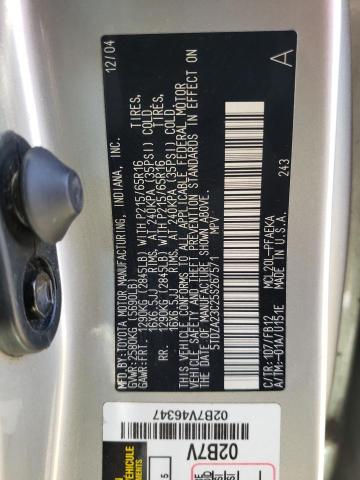 Photo 10 from auction – 2005 TOYOTA SIENNA CE with VIN 5TDZA23C25S267571