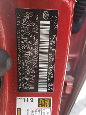 Photo 10 from auction – 2016 TOYOTA PRIUS with VIN JTDKARFUXG3501586