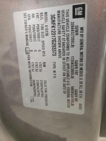 Photo 10 from auction – 2007 CHEVROLET AVALANCHE with VIN 3GNFK12317G293373