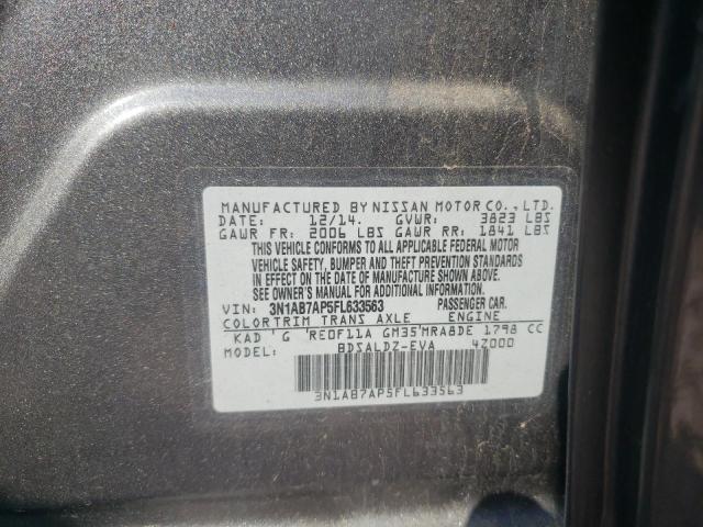 Photo 10 from auction – 2015 NISSAN SENTRA S with VIN 3N1AB7AP5FL633563