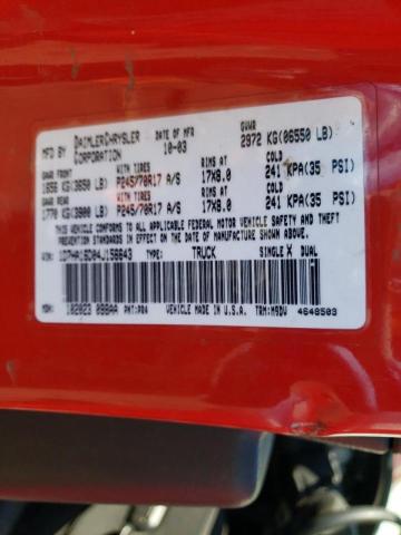 صورة رقم 10 من المزاد - 2004 DODGE RAM 1500 S مع VIN 1D7HA16D04J156643