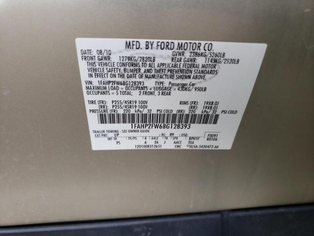 Photo 10 from auction – 2011 FORD TAURUS LIM with VIN 1FAHP2FW6BG128393