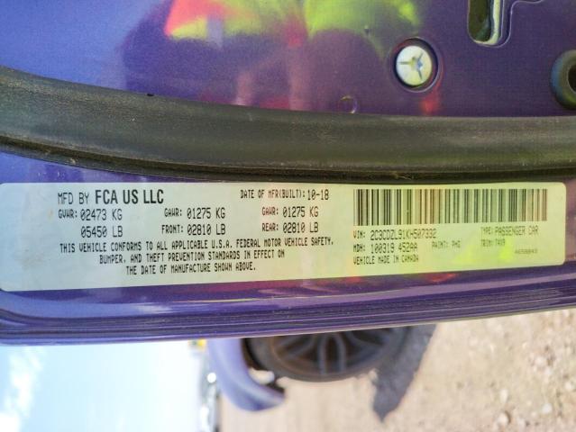 Photo 10 from auction – 2019 DODGE CHALLENGER with VIN 2C3CDZL91KH507332