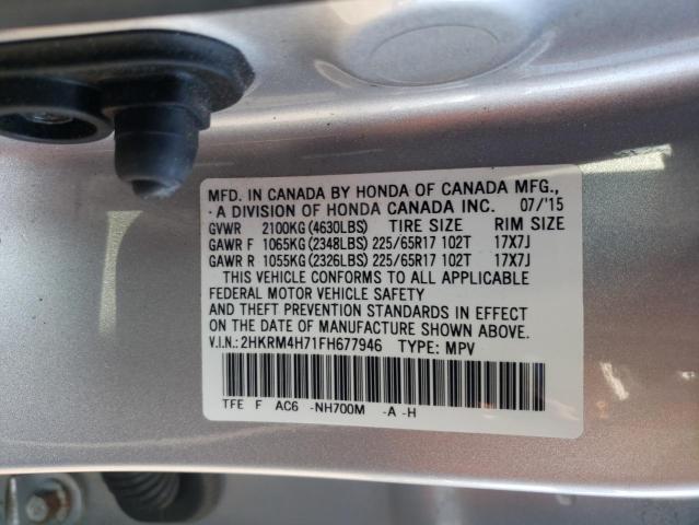 Photo 10 from auction – 2015 HONDA CR-V EXL with VIN 2HKRM4H71FH677946