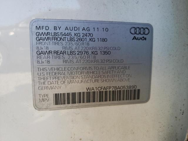 Photo 10 from auction – 2011 AUDI Q5 PREMIUM with VIN WA1CFAFP7BA053890