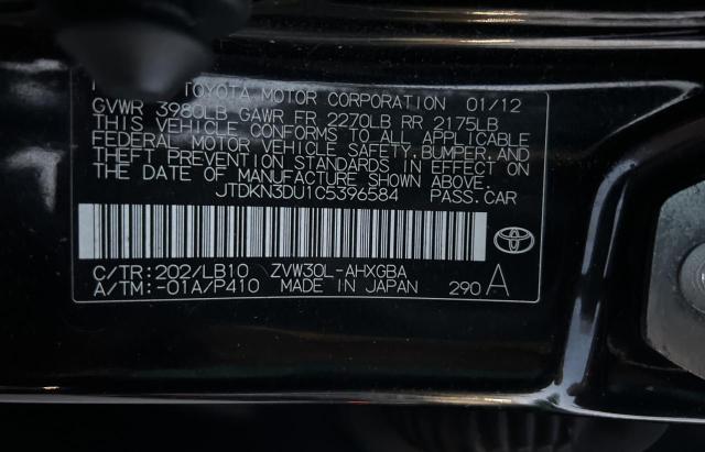 Photo 10 from auction – 2012 TOYOTA PRIUS with VIN JTDKN3DU1C5396584
