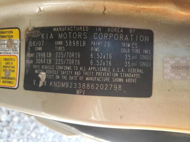 Photo 10 from auction – 2008 KIA SEDONA EX with VIN KNDMB233886202798