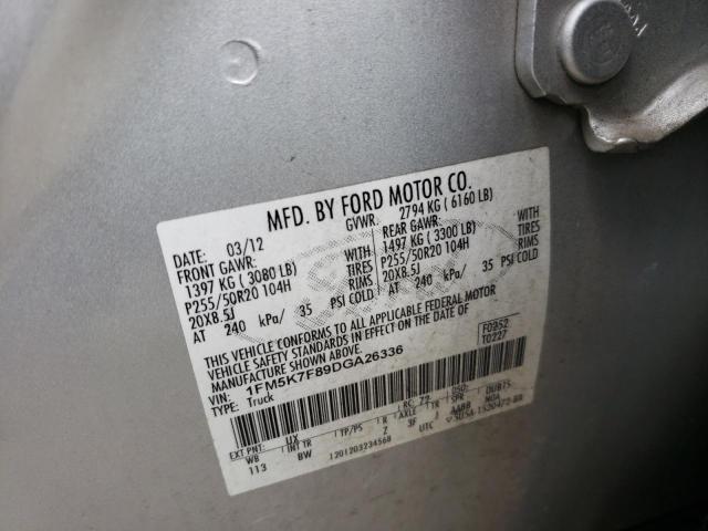 Photo 10 from auction – 2013 FORD EXPLORER L with VIN 1FM5K7F89DGA26336