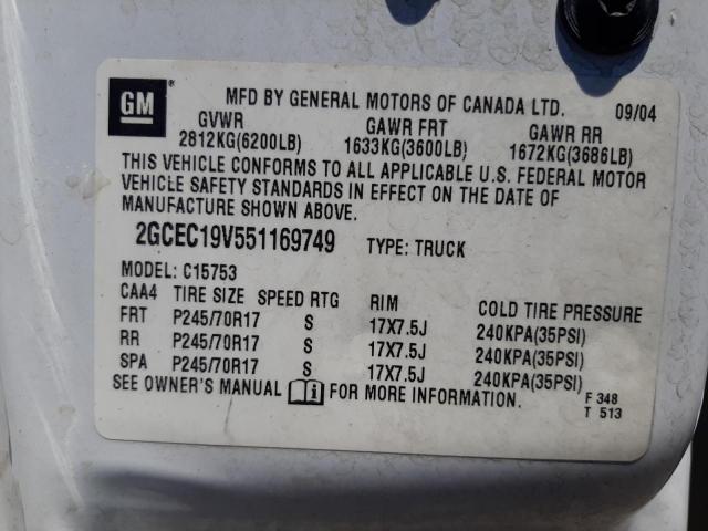 Photo 10 from auction – 2005 CHEVROLET SILVRDO LT with VIN 2GCEC19V551169749