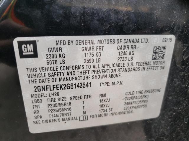Zdjęcie 10 z aukcji – 2016 CHEVROLET EQUINOX LT z VIN 2GNFLFEK2G6143541