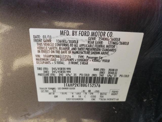 Photo 10 from auction – 2011 FORD TAURUS SHO with VIN 1FAHP2KT8BG152576