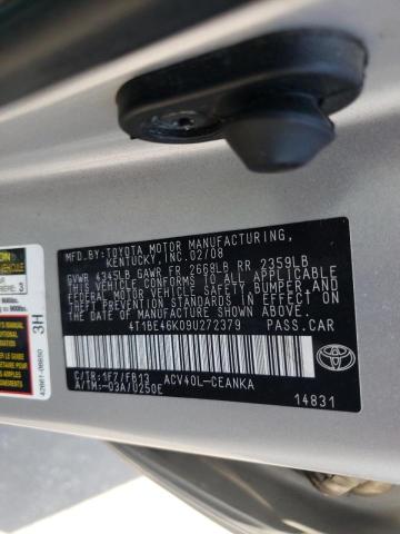 Photo 10 from auction – 2009 TOYOTA CAMRY BASE with VIN 4T1BE46K09U272379