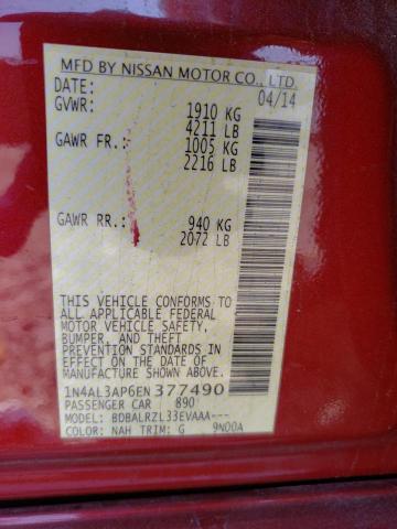 Photo 10 from auction – 2014 NISSAN ALTIMA 2.5 with VIN 1N4AL3AP6EN377490