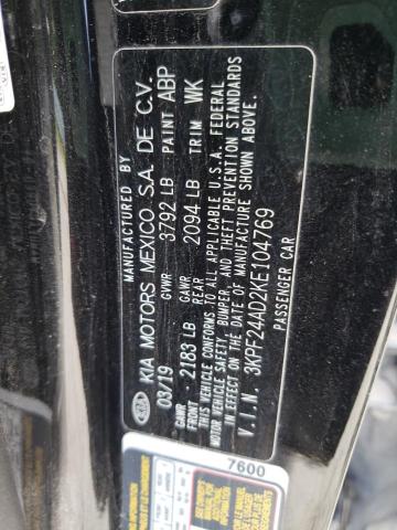 Photo 10 from auction – 2019 KIA FORTE FE with VIN 3KPF24AD2KE104769
