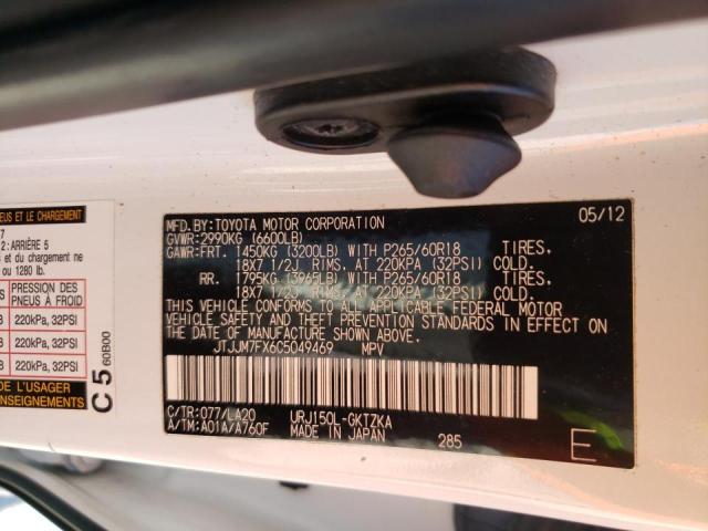 Photo 10 from auction – 2012 LEXUS GX 460 PRE with VIN JTJJM7FX6C5049469
