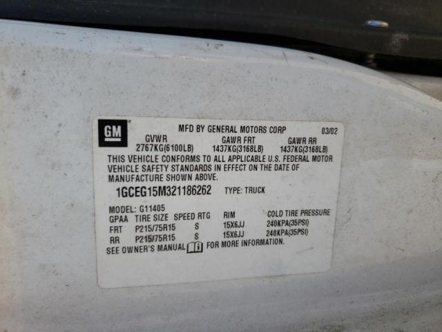Photo 10 from auction – 2002 CHEVROLET EXPRESS G1 with VIN 1GCEG15M321186262