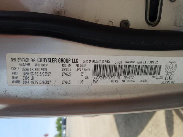 Photo 10 from auction – 2011 JEEP PATRIOT with VIN 1J4NF2GB3BD126723