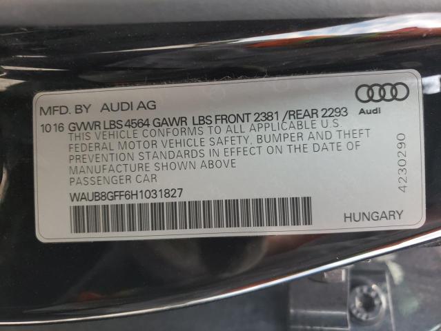 Photo 10 from auction – 2017 AUDI A3 PREMIUM with VIN WAUB8GFF6H1031827