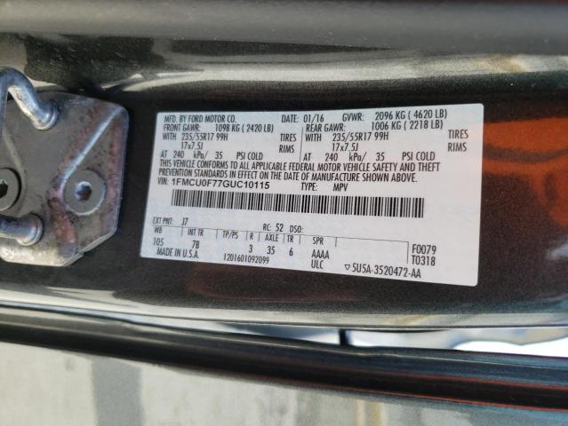 Photo 10 from auction – 2016 FORD ESCAPE S with VIN 1FMCU0F77GUC10115